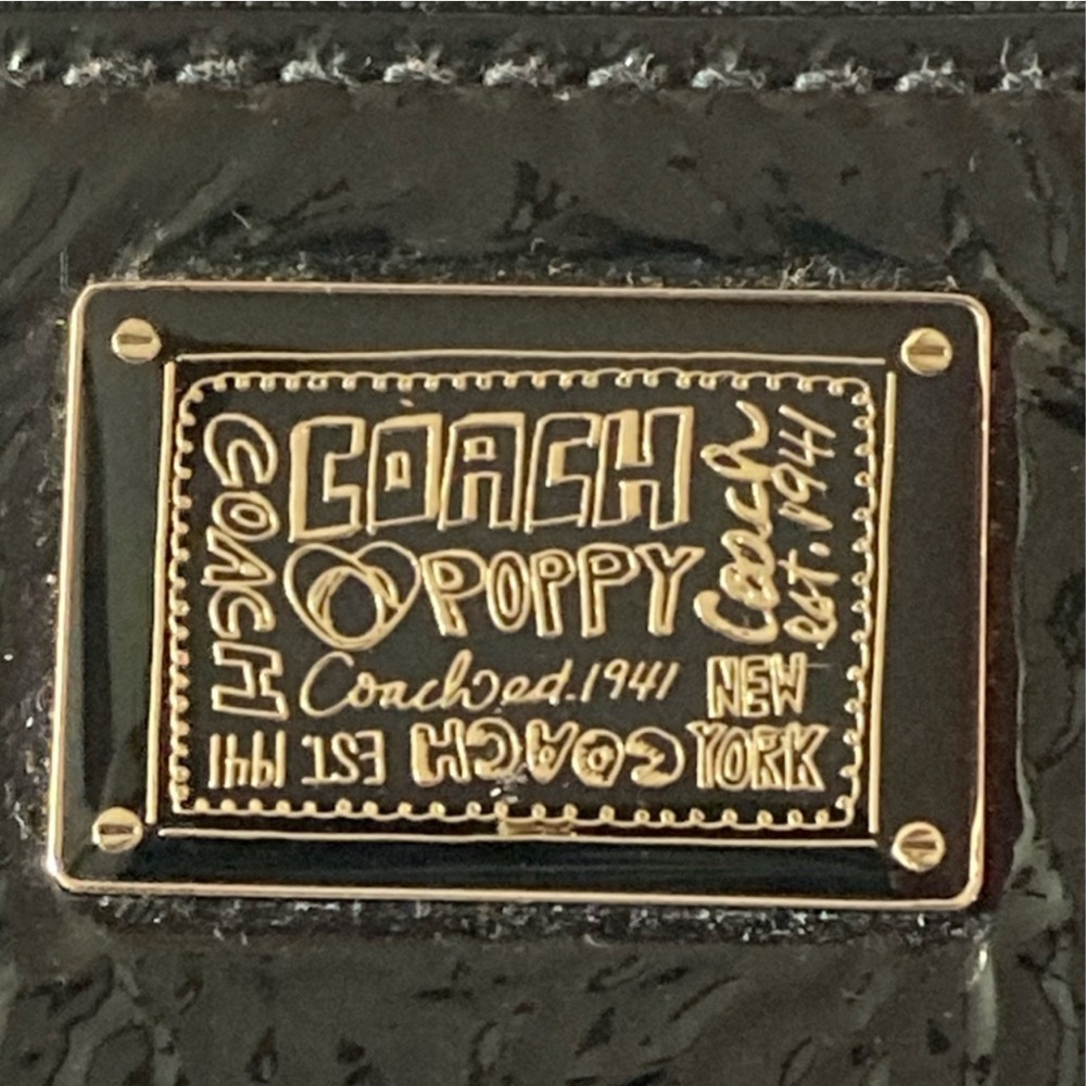 Coach Patent Black Leather Wristlet - Picture 3 of 8